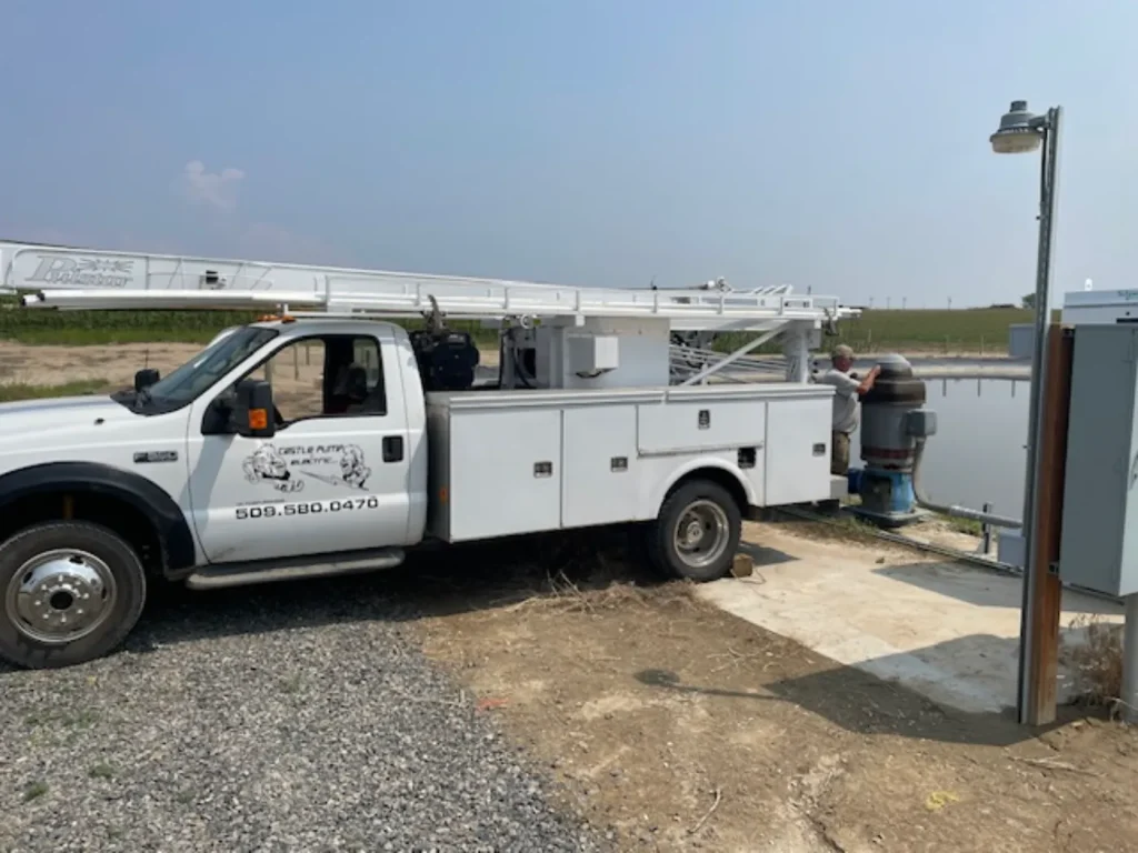 Castle Pump Electric truck at work