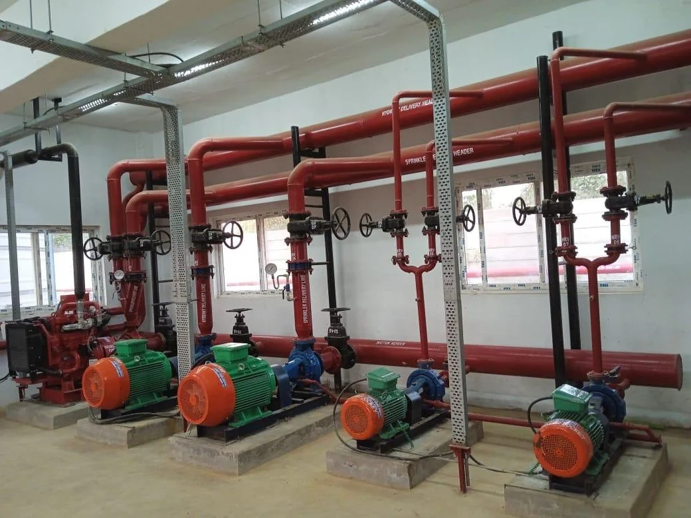 Pump house with a series of pumps