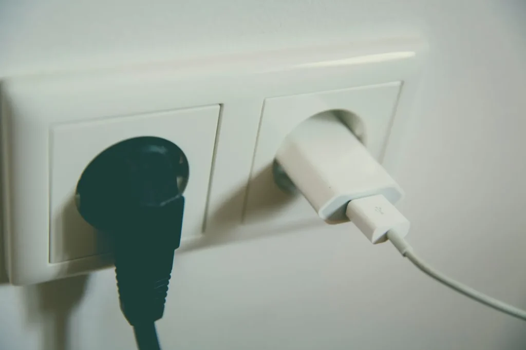 a pair of electric receptacles